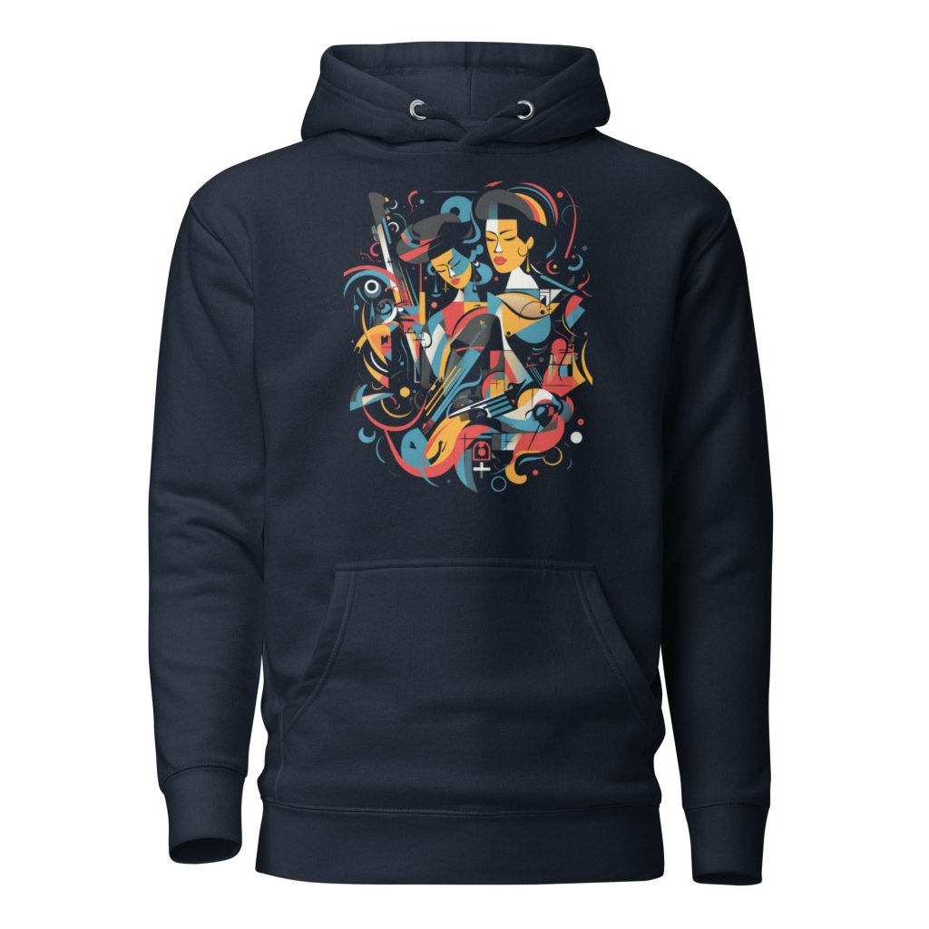 STYLIZED JAZZ PATTERN HOODIE