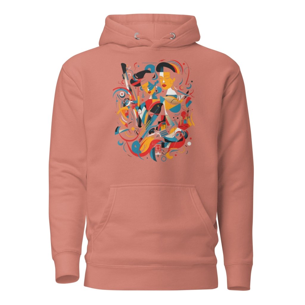 STYLIZED JAZZ PATTERN HOODIE