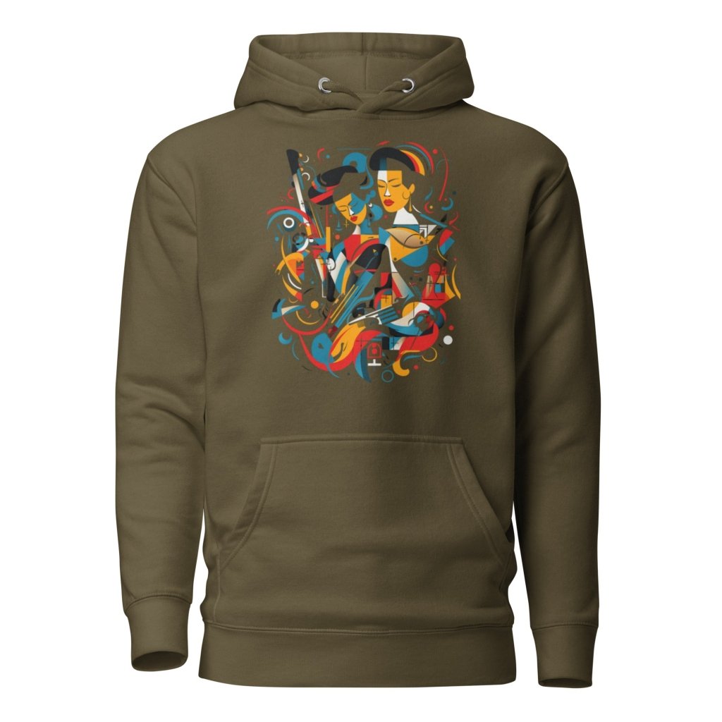 STYLIZED JAZZ PATTERN HOODIE