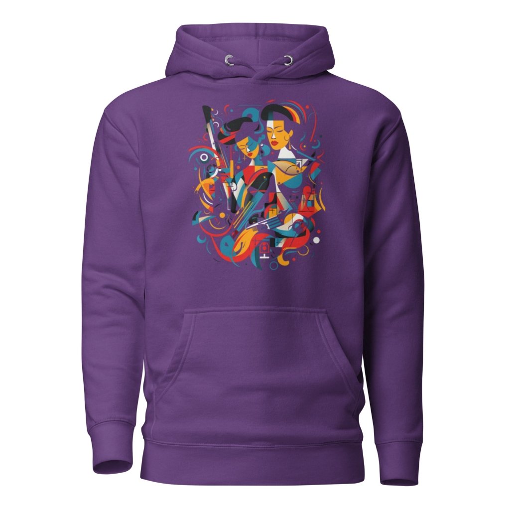 STYLIZED JAZZ PATTERN HOODIE