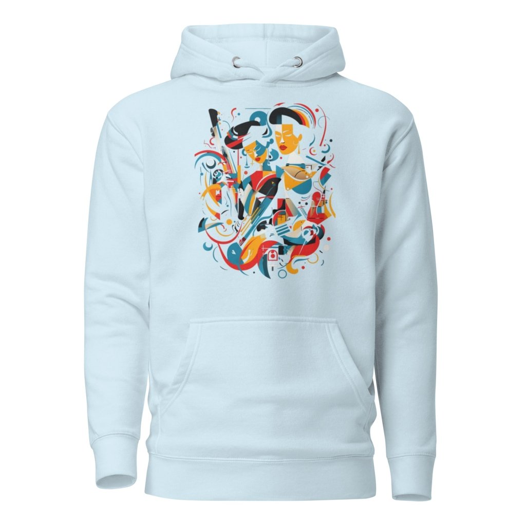 STYLIZED JAZZ PATTERN HOODIE