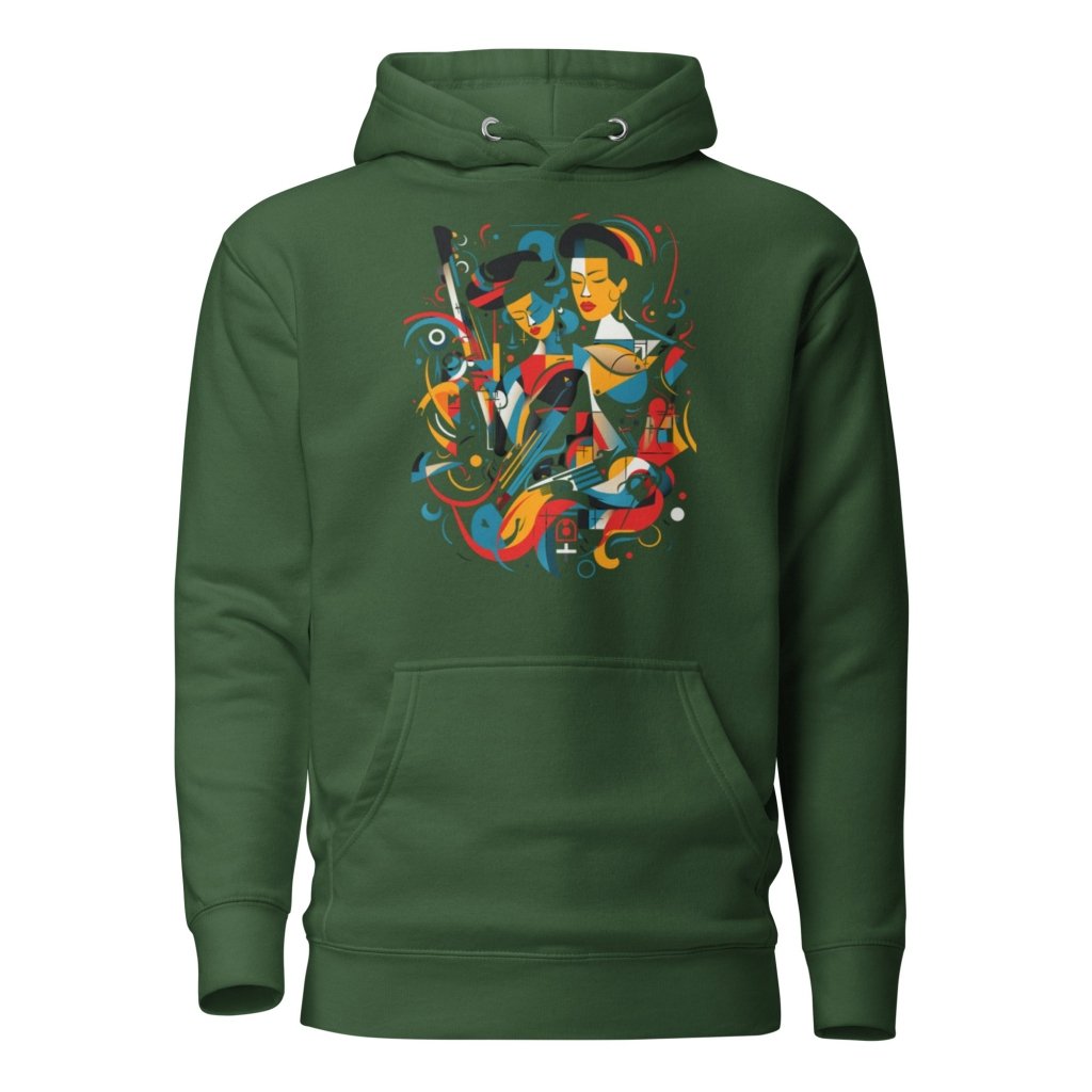 STYLIZED JAZZ PATTERN HOODIE