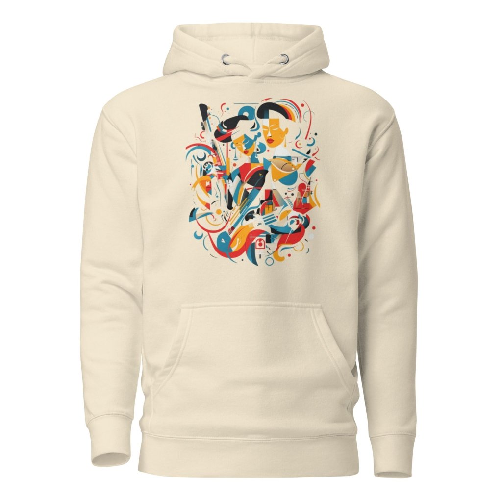 STYLIZED JAZZ PATTERN HOODIE