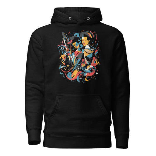 STYLIZED JAZZ PATTERN HOODIE